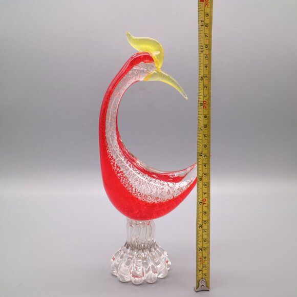 Vintage Murano Glass Heron Bird Egret 10 1/2" Figurine 1970s | Venetian Art - Picture 9 of 9